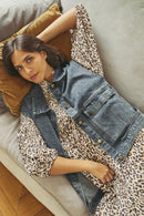 Veste Sans Manches En Jean Vione - Bleu