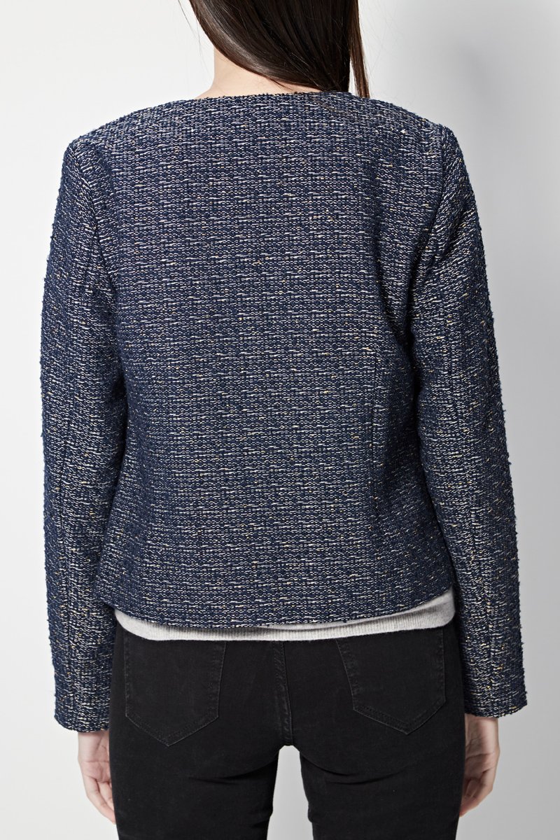 Veste En Tweed Velda - Bleu Marine
