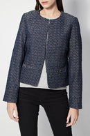 Veste En Tweed Velda - Bleu Marine