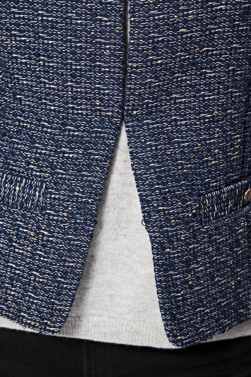 Veste En Tweed Velda - Bleu Marine