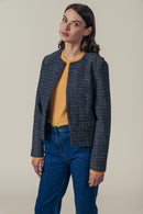 Veste En Tweed Velda - Bleu Marine