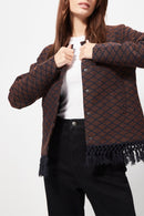 Veste À Franges - Bleu Marine