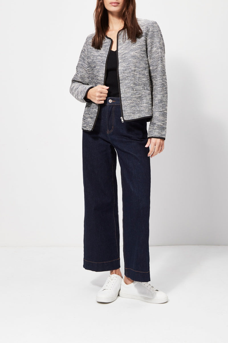 Veste Courte Texturée - Noir Chiné