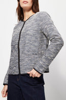 Veste Courte Texturée - Noir Chiné