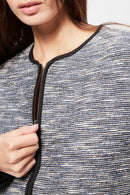 Veste Courte Texturée - Noir Chiné