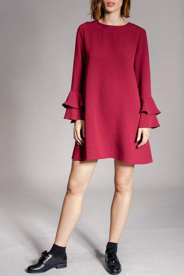 Vestido trapecio Rival - Rojo ladrillo