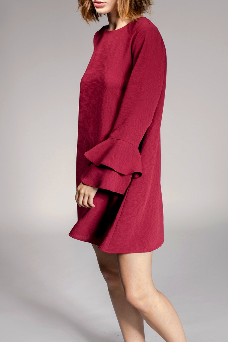 Vestido trapecio Rival - Rojo ladrillo
