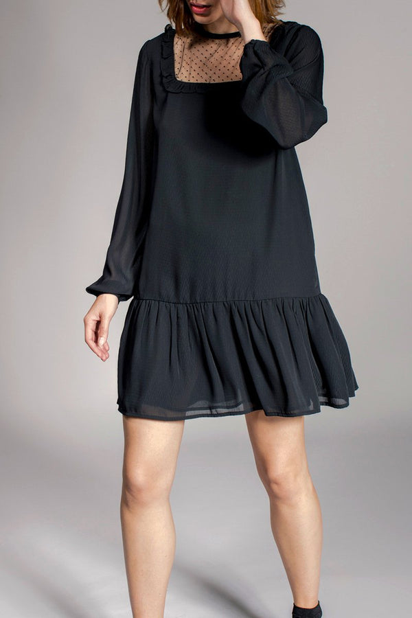 Vestido Robine de talle bajo - Negro