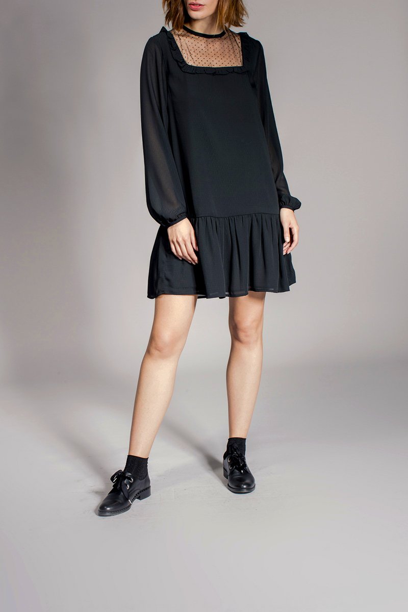 Vestido Robine de talle bajo - Negro