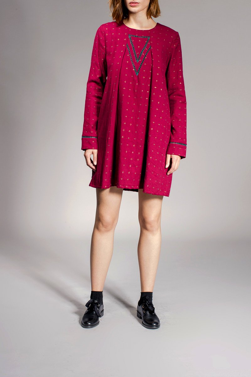 Robe Trapèze Rumba - Rose Foncé