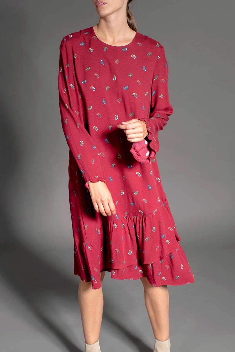 Robe Droite Rythme - Rouge Brique