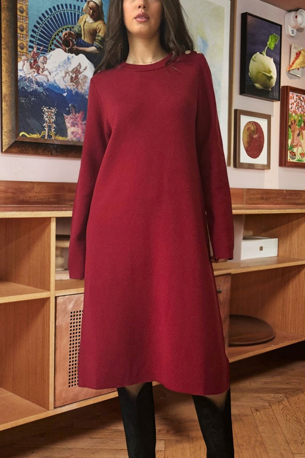 Vestido estilo suéter Rachelie - Burdeos