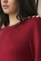 Vestido estilo suéter Rachelie - Burdeos