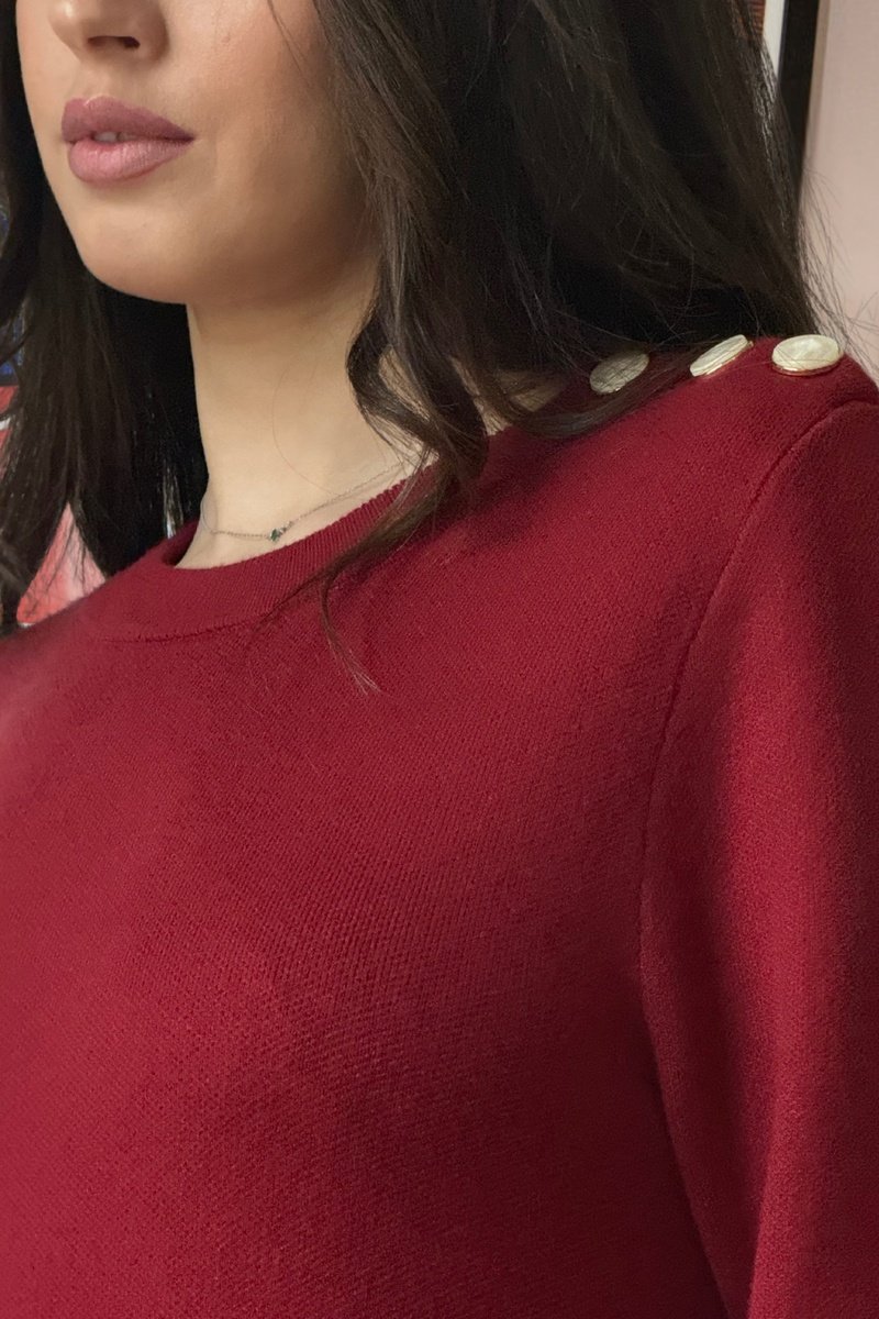 Vestido estilo suéter Rachelie - Burdeos