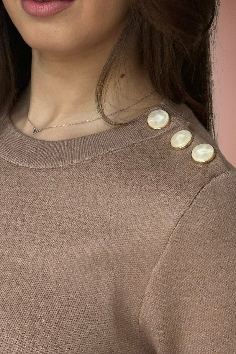 Vestido suéter Rachelie - Gris pardo