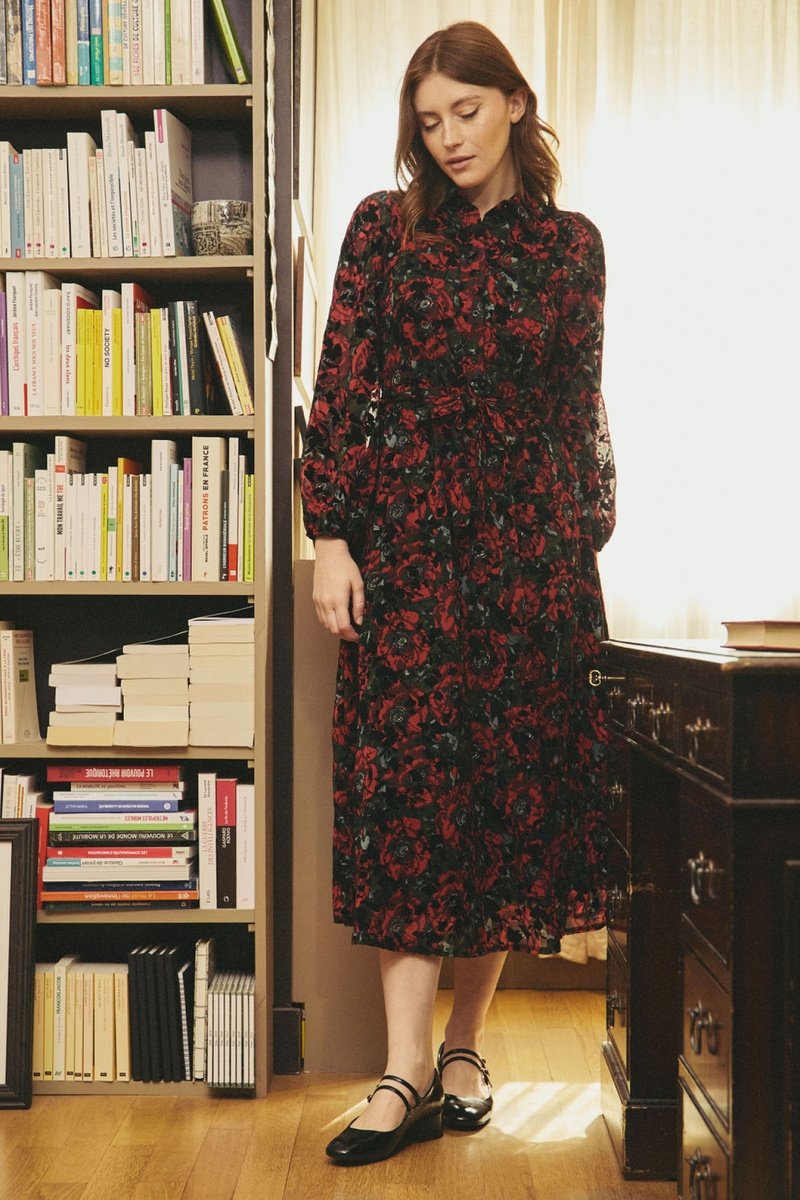 Robe Midi Roxane - Rouge
