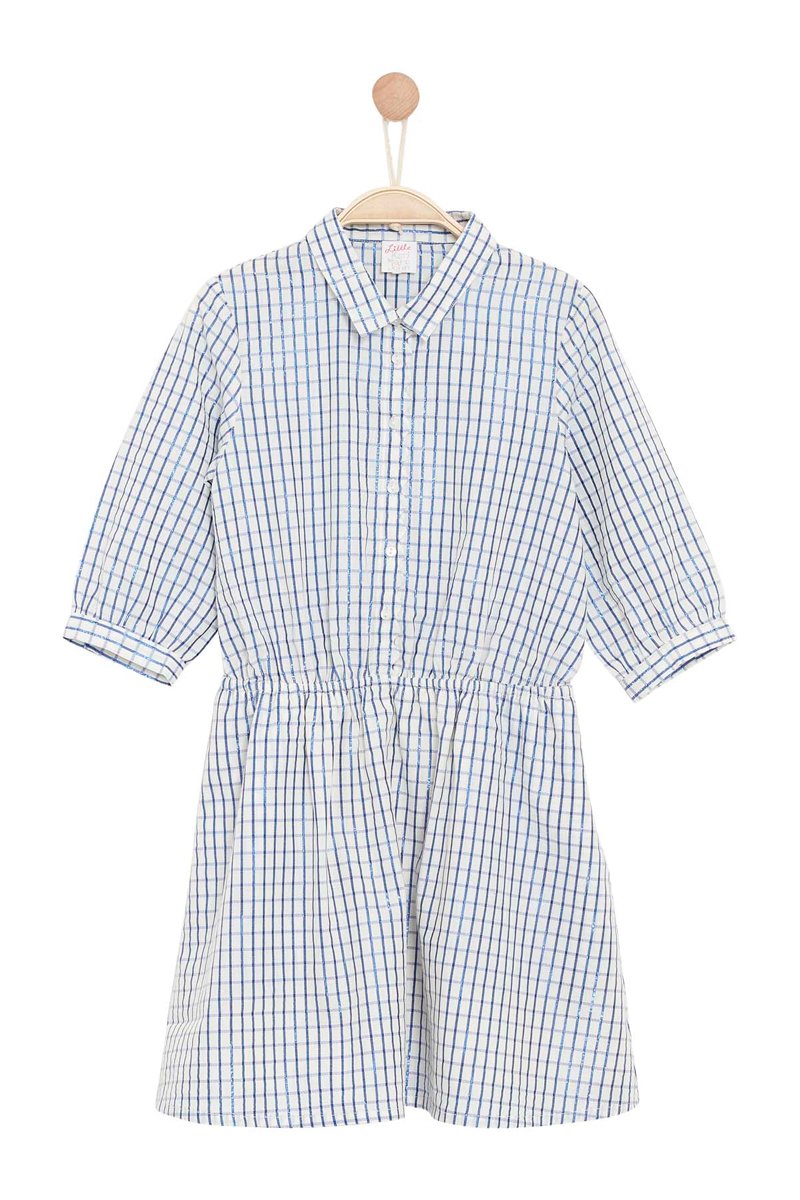 Rainy Dress - Navy Blue And White