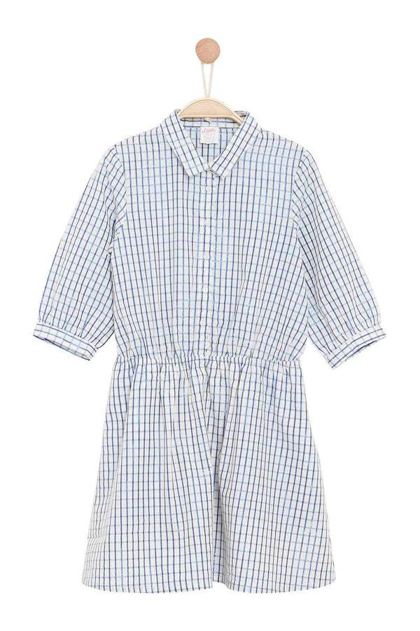 Rainy Dress - Navy Blue And White
