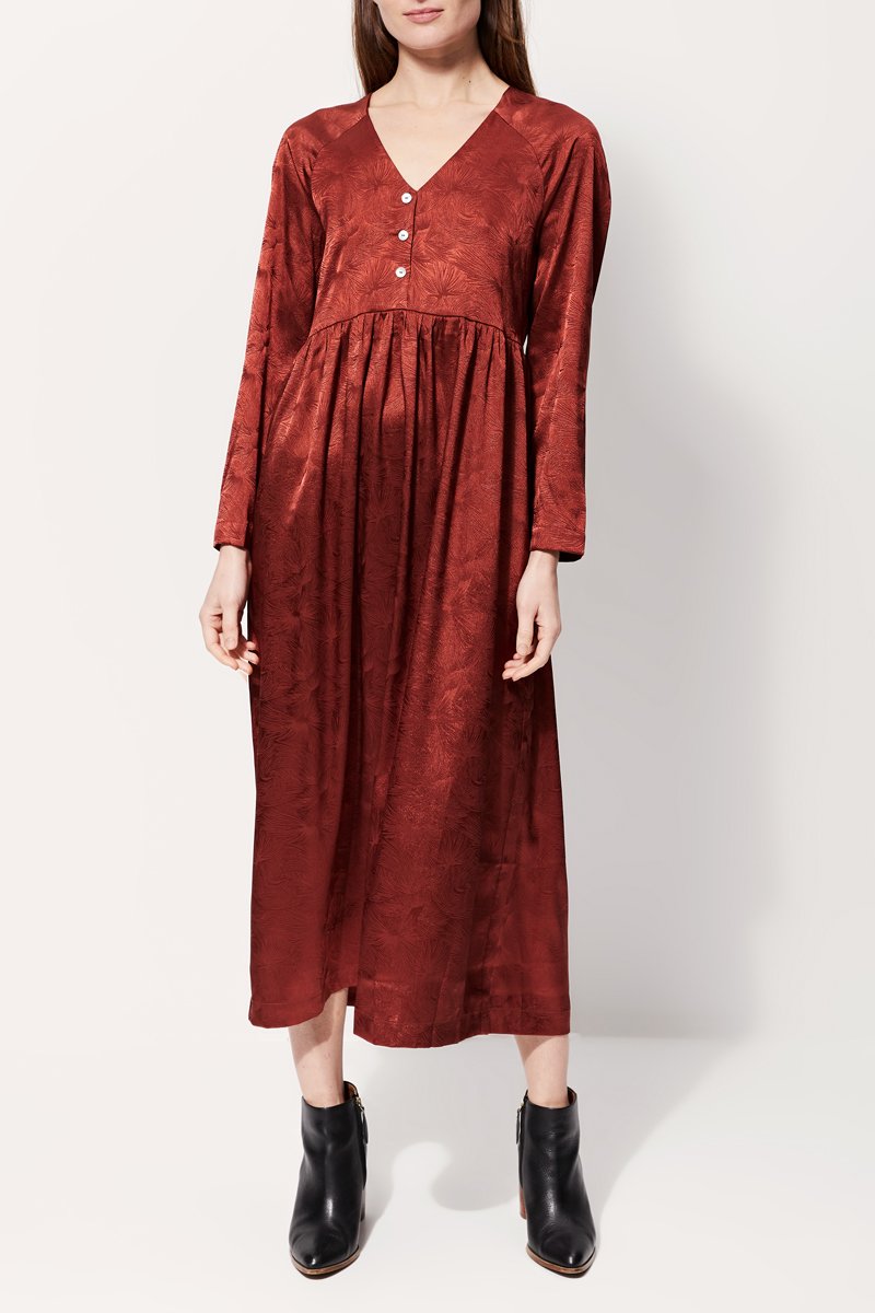 Rigoletta Long Dress - Brick Red