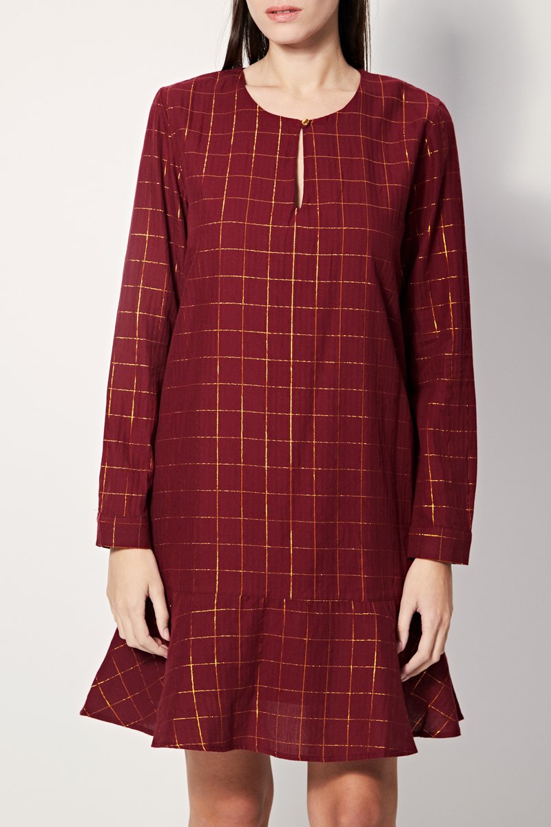 Vestido Rigine de cintura baja - Burdeos