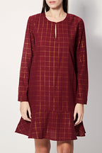Vestido Rigine de cintura baja - Burdeos