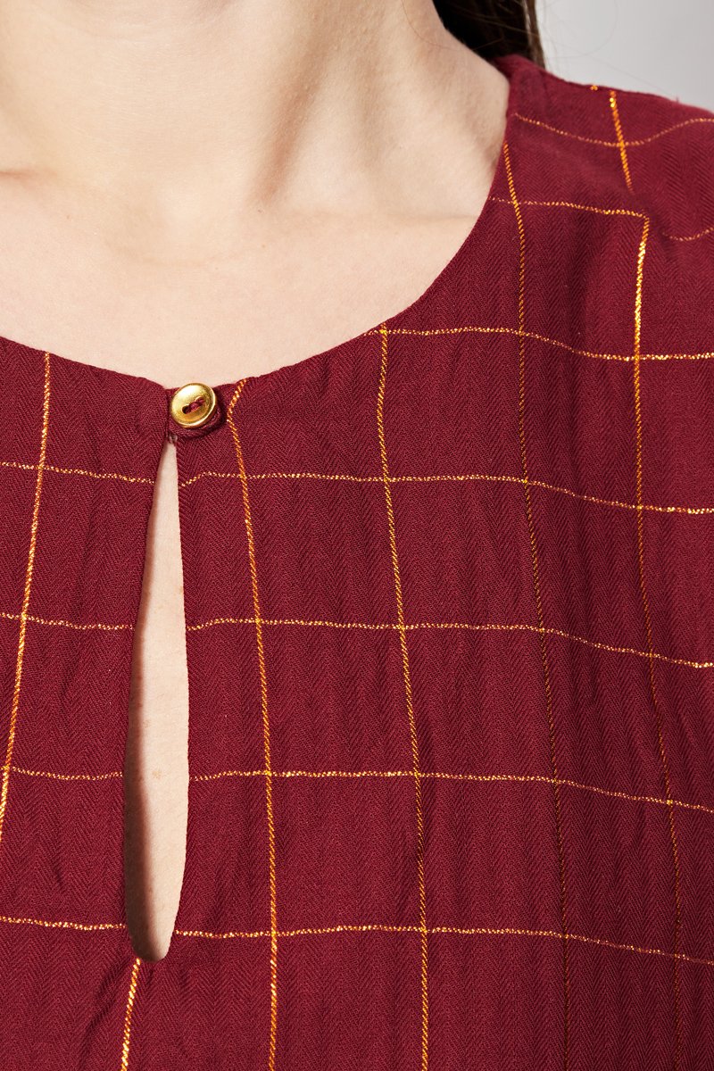 Vestido Rigine de cintura baja - Burdeos