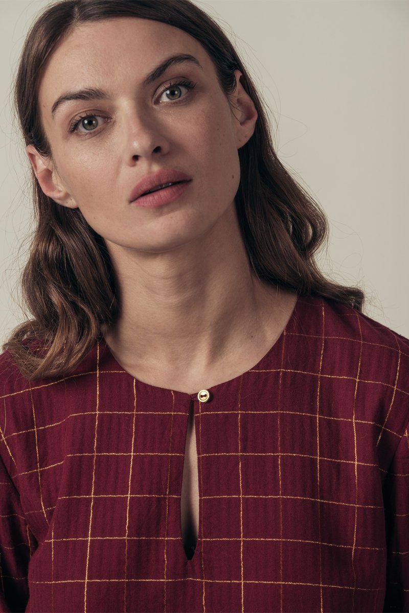 Vestido Rigine de cintura baja - Burdeos