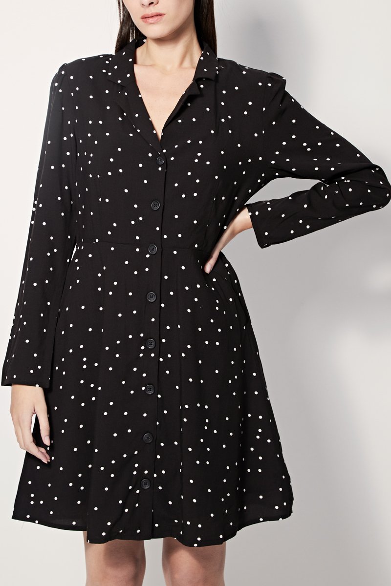 Rogatine Shirt Dress - Black