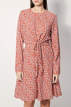 Ryo Skater Dress - Red And Beige