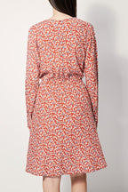 Ryo Skater Dress - Red And Beige