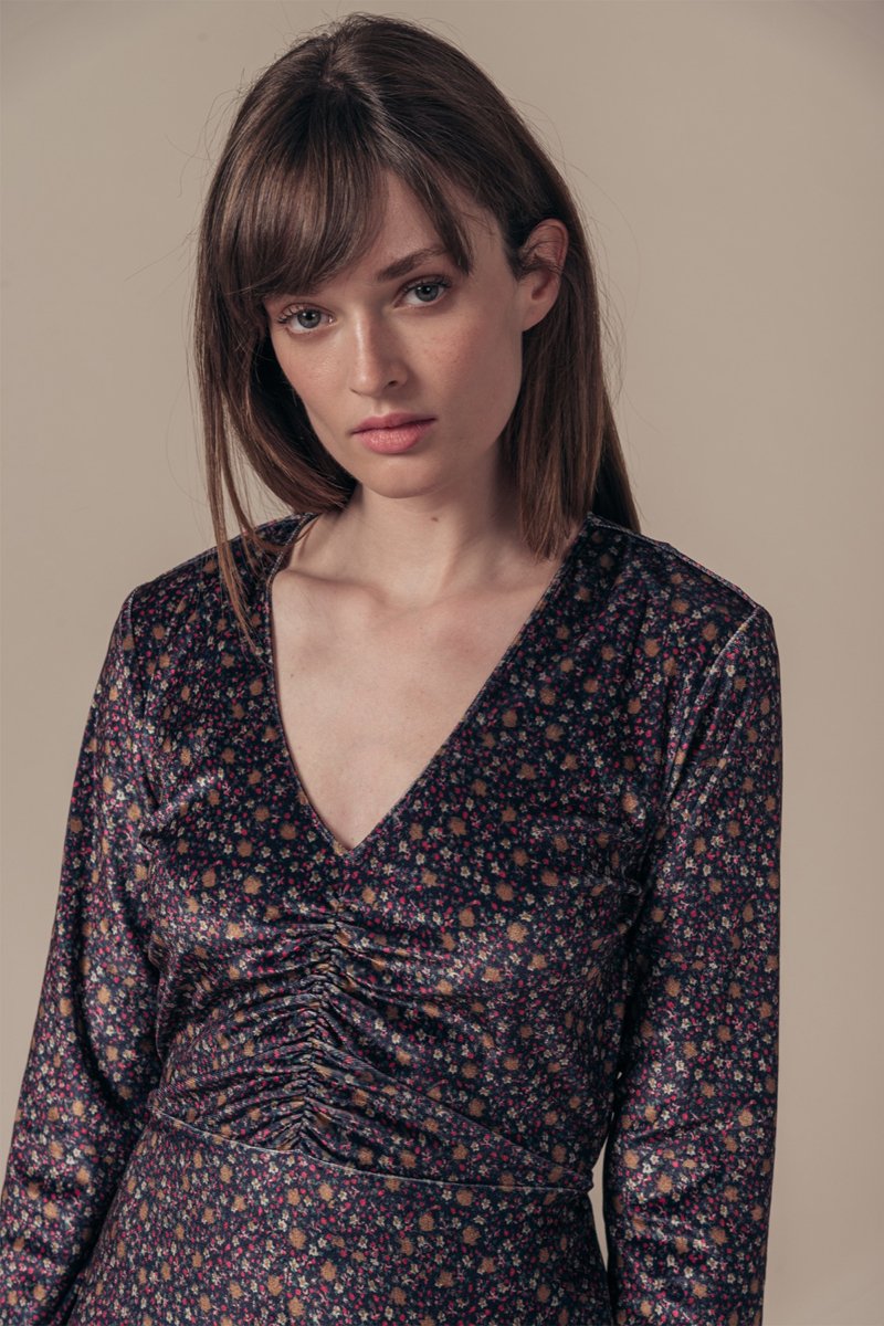 Rimala Skater Dress - Black And Brown