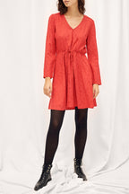 Polka Dot Shift Dress - Red
