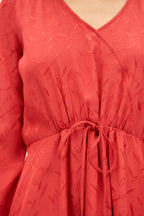 Polka Dot Shift Dress - Red