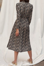 Robe Midi - Noir Et Écru