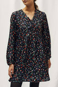 Floral Shift Dress - Black