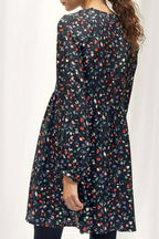 Floral Shift Dress - Black