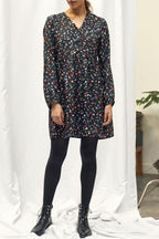 Floral Shift Dress - Black