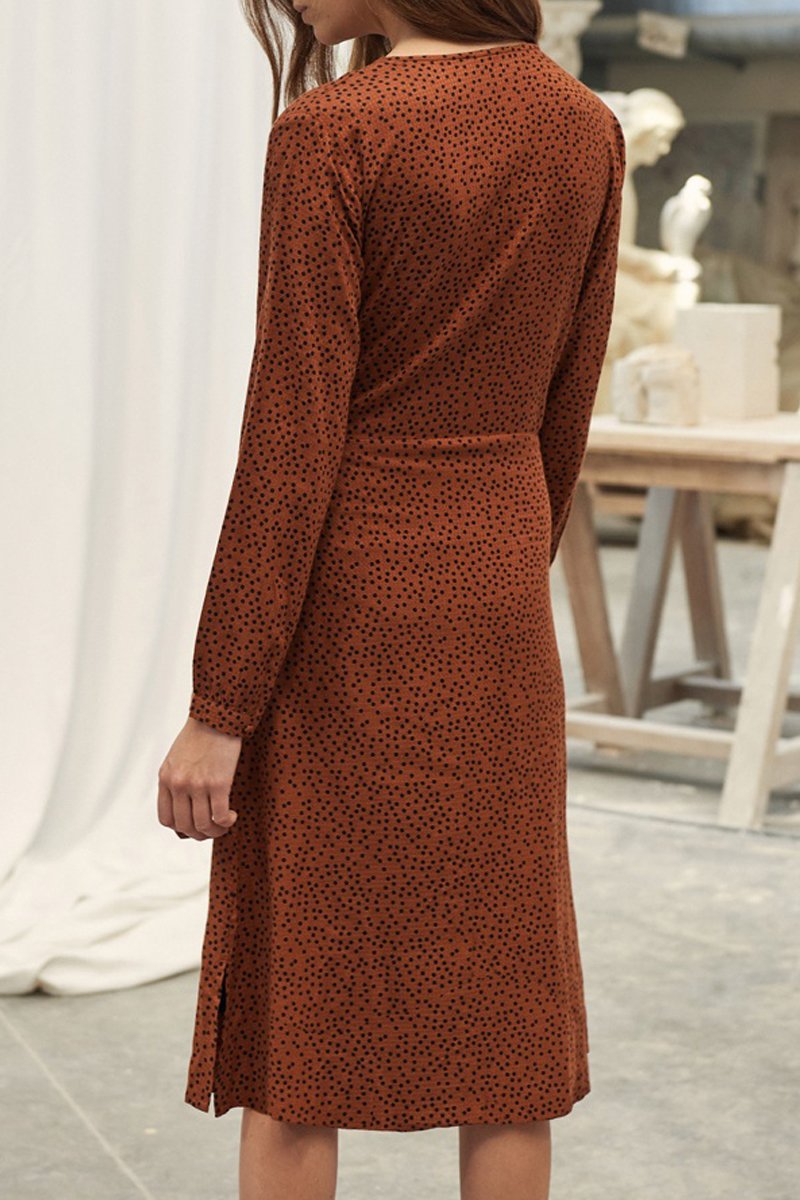 Robe Midi À Pois - Roux