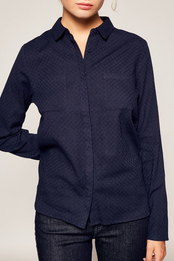 Blusa asimétrica - Azul Marino