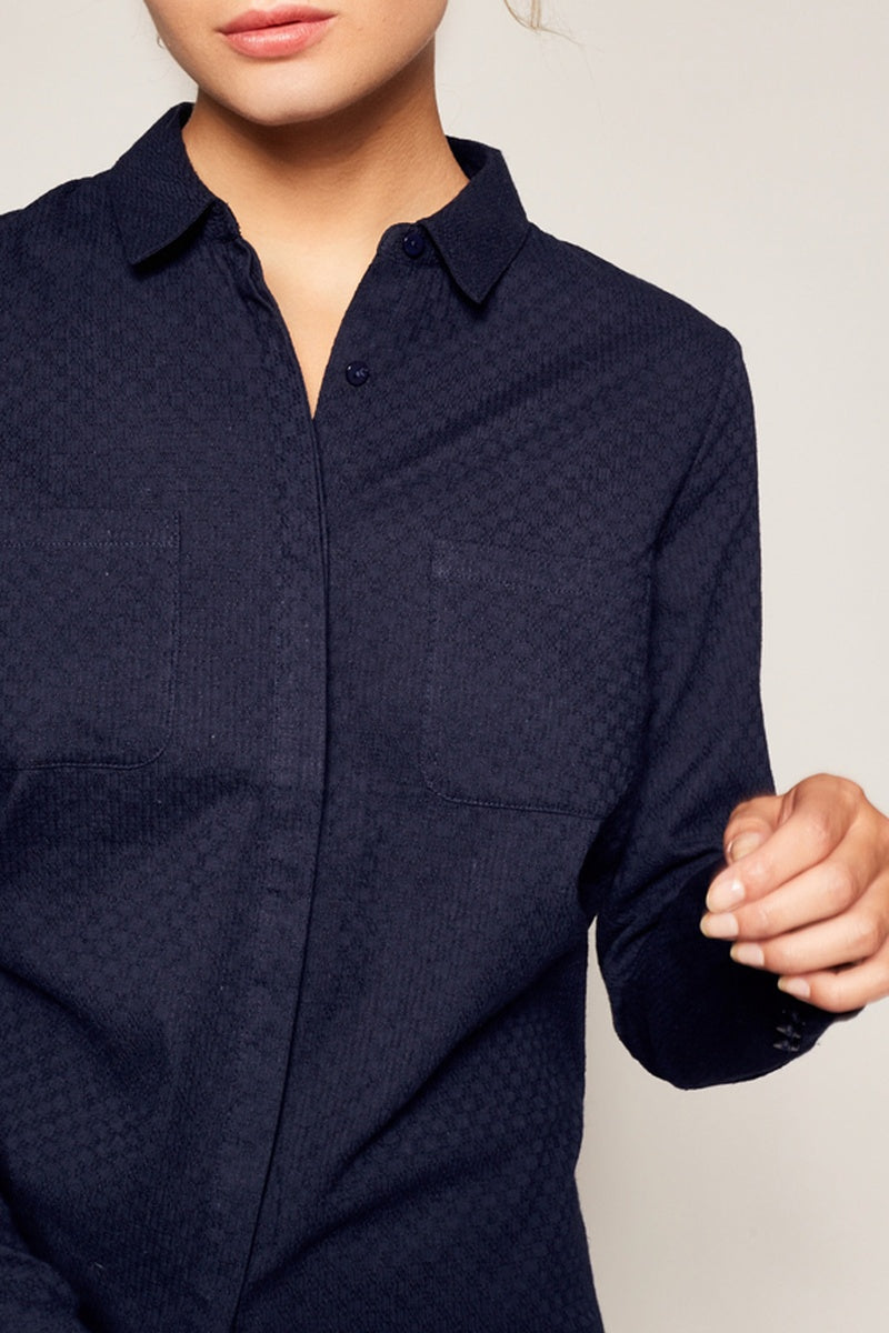 Blusa asimétrica - Azul Marino