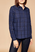 Blusa de cuadros - Azul Marino