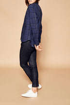 Blusa de cuadros - Azul Marino