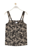 Caraco Fleuri - Crème Et Noir