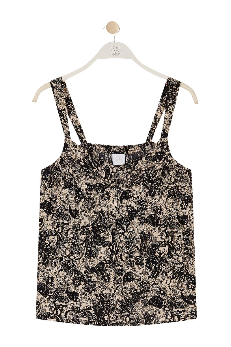 Caraco Fleuri - Crème Et Noir