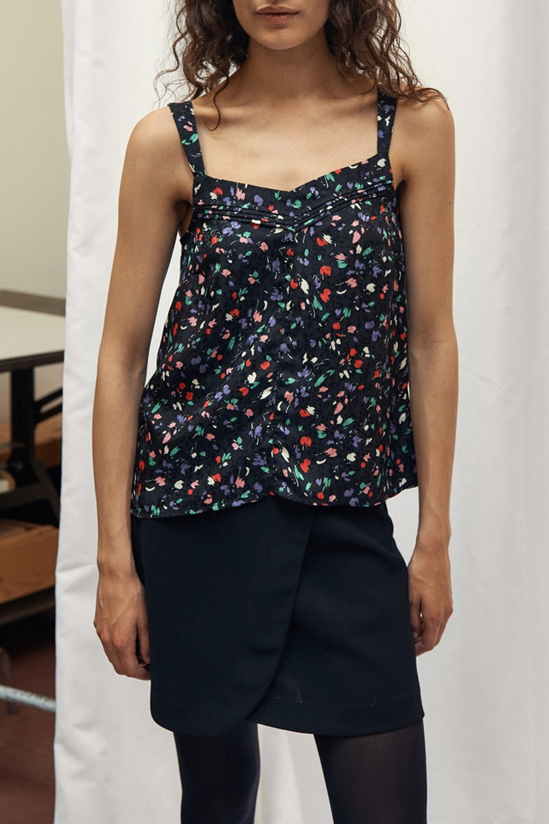 Camisola floral - Negro