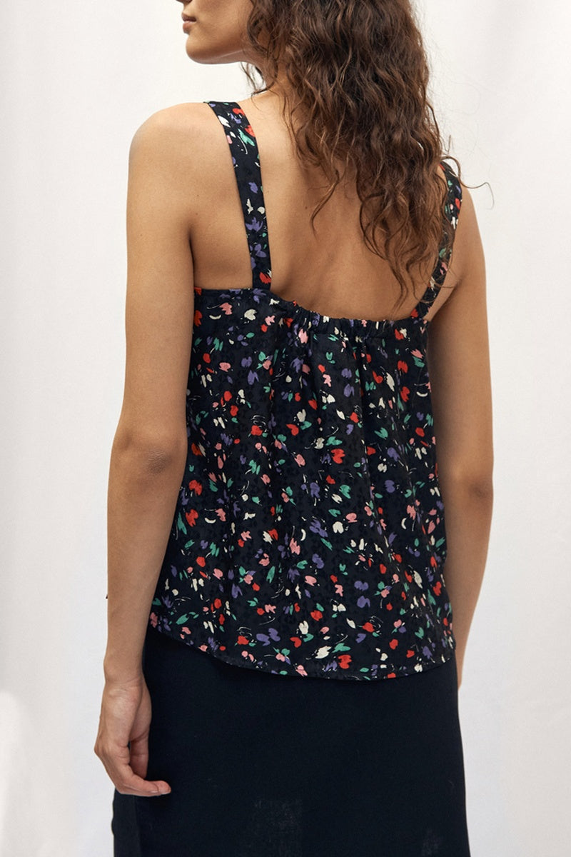 Camisola floral - Negro