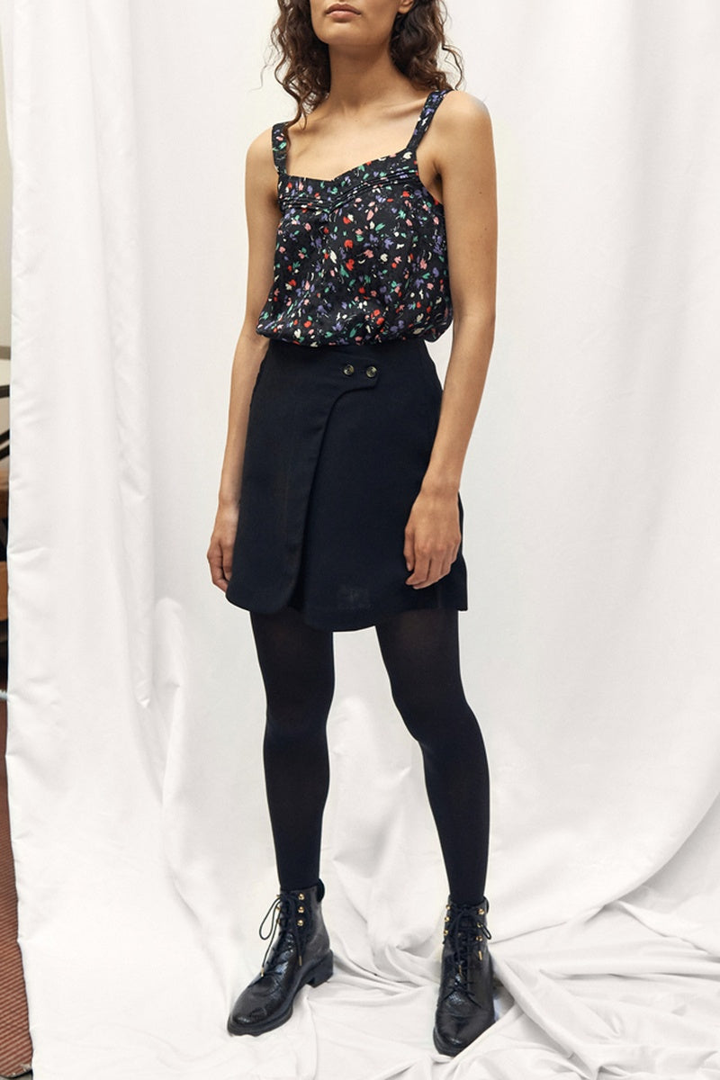 Camisola floral - Negro