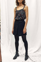 Camisola floral - Negro