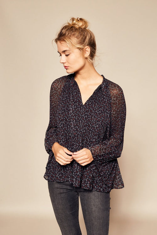 Blouse Plissée Forest - Noir