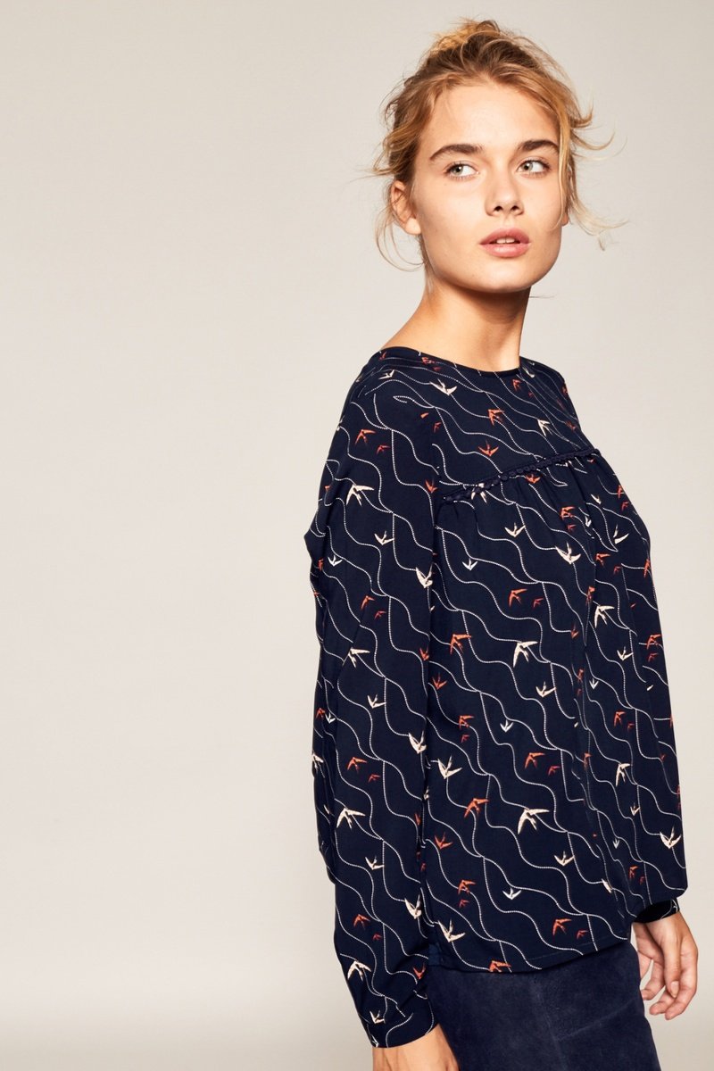 Blouse Trompe-L'Œil Tistou - Bleu Marine